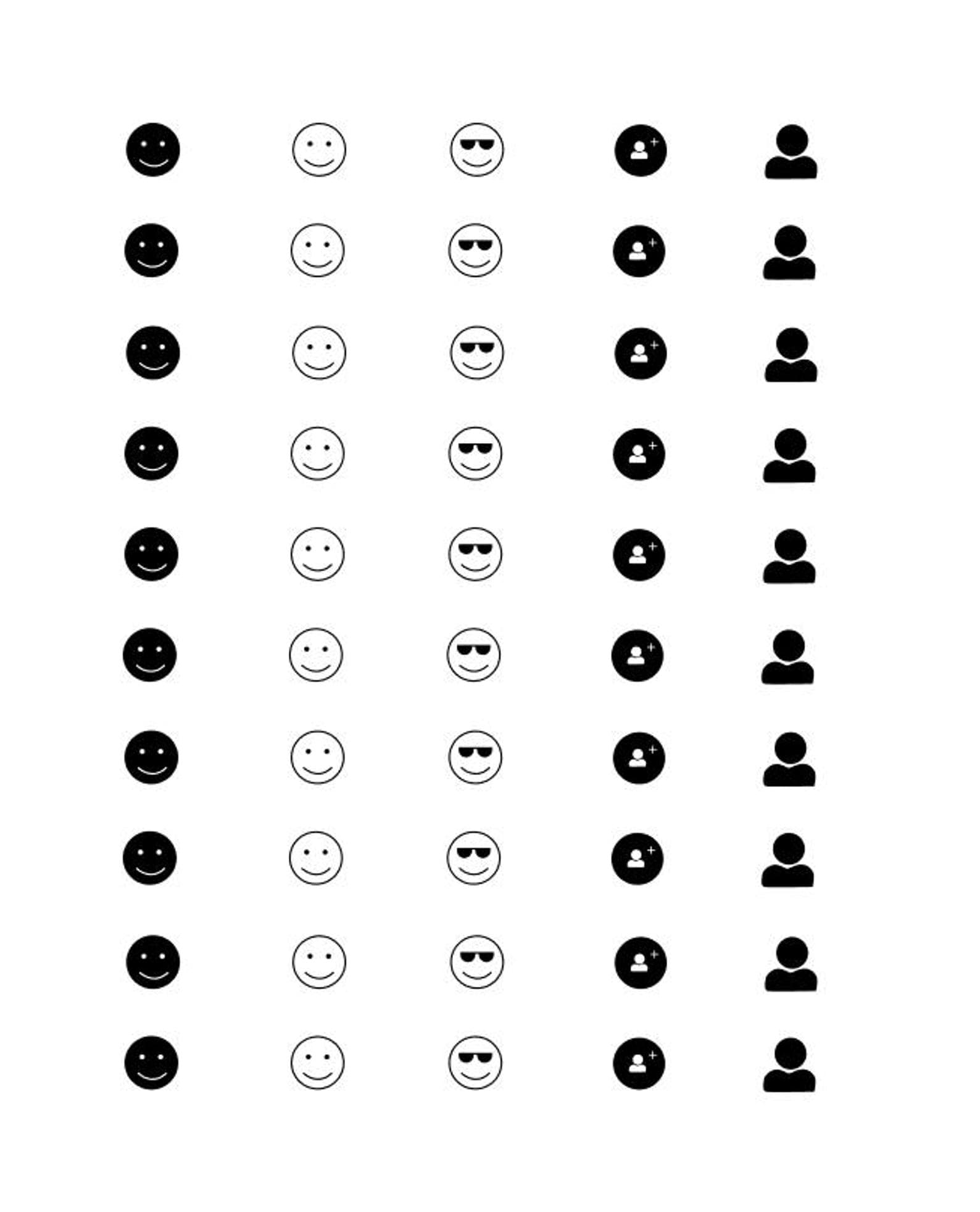 Modern minimal icons on light circular backgrounds—pair with the white sticker pack listing
